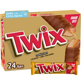TWIX Caramel Chocolate Cookie Candy Bar Bulk Pack, Share Size, 3.02 oz Bar (Pack of 24)