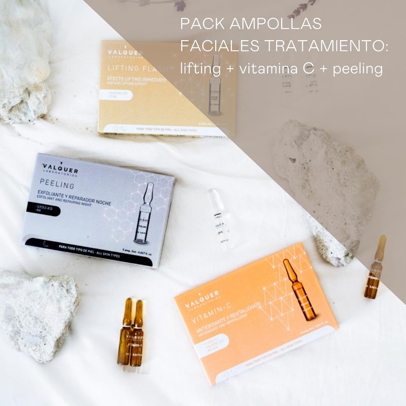 Valquer Pack Facial Lifting Flash, Peeling y Vitamina C 3