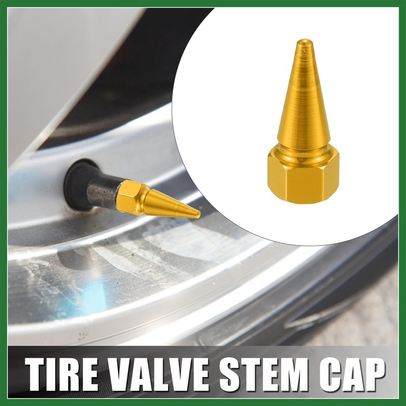 Motoforti 4pcs Gold Tone Car Spike Wheel Tyre Tire Valve