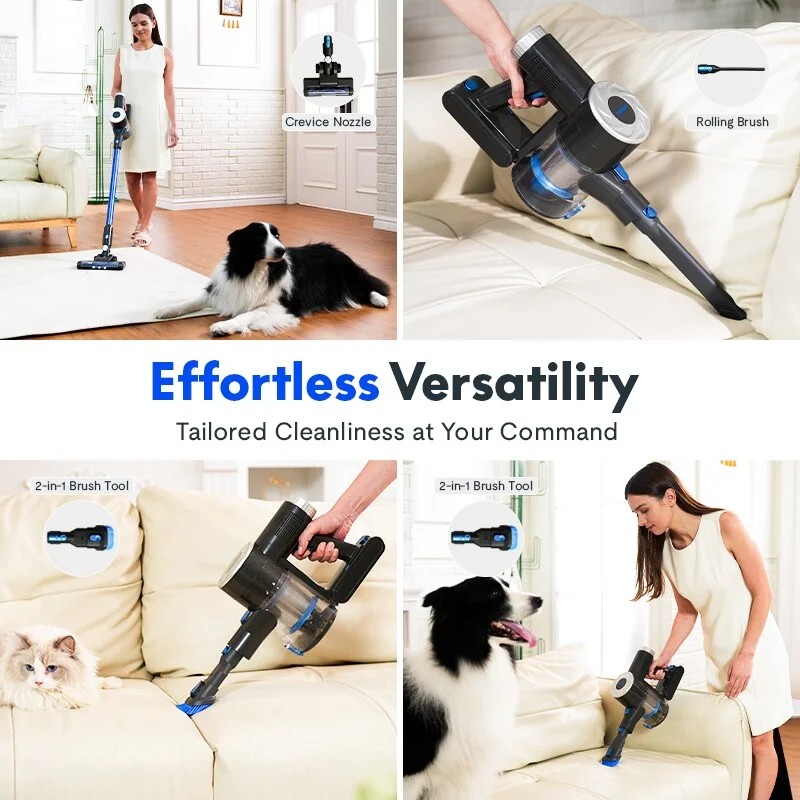FCJ Cordless Carpet Cleaner Efficient Vacuum for Home UseAttribute: BlushGrey