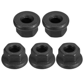 QUARKZMAN 5pcs M8 Flange Hex Lock Nuts Grade 10.9 Carbon Steel Black Oxidized Hex Flange Nut for Machines
