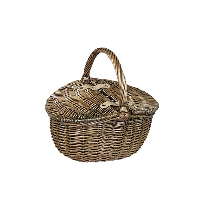Red Hamper EH091 Wicker Small Antique Wash Double Lidded Oval