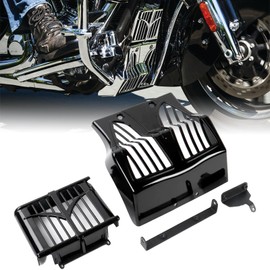 FWXEOZ Motorcycle Fairing Lower Front Chin Spoiler Air Dam Cover for 15-23 Indian Bagger/Cruiser/Touring - Lightweight ABS Grid Design, Chrome/Black Mudguard & Radiator Protection Shield Coolers Kits