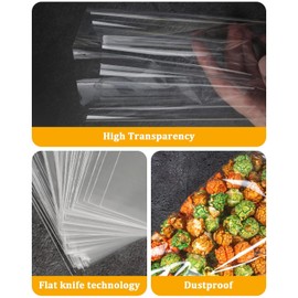 Labeol 100pcs Cellophane Bags 7X14 Popcorn Bags Treat Bag with Ties Goodie Clear Gift Bag for Packaging Party Favor Cookie Candy Bakery Plastic Cellophane Wrap