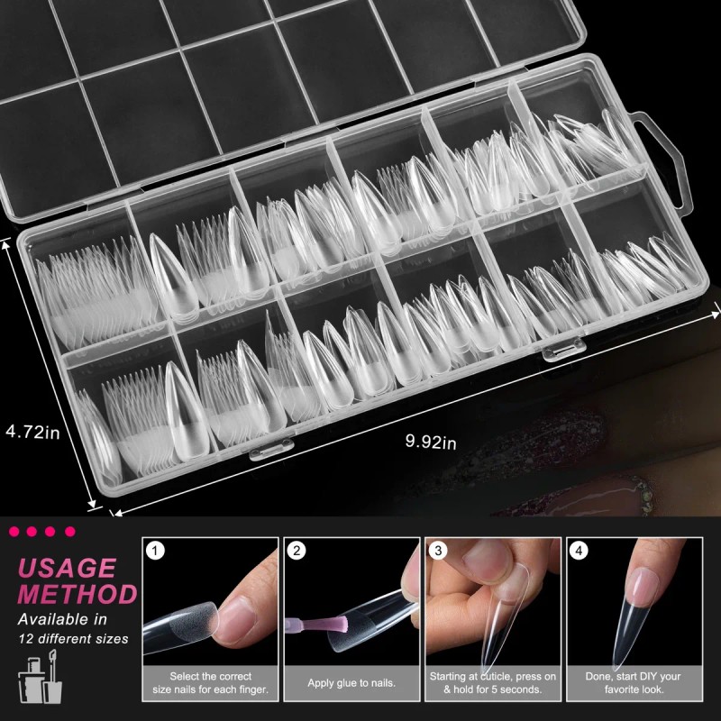Tip Completo De Gel Uña Postiza Soft Gel 240pcs Manicure