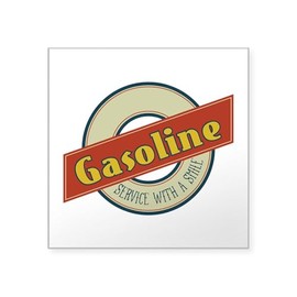 CafePress Gasoline Service with A Smile Sticker Square Bumper Sticker Car Decal