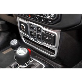 JeCar Silver Center Console Window Control Panel Trim Cover for 2018-2024 Jeep Wrangler JL JLU Gladiator JT Interior Accessories