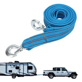 Tow Strap 2 Inch x 13 Ft Car Vehicle Heavy Duty Recovery Rope with Tow Rope Metal Safety Hooks, 5 Ton Break Strength Towing Rope for Car, Truck