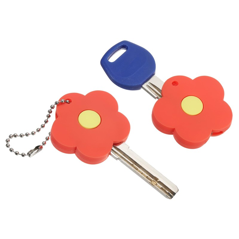 PATIKIL 10pcs Flower Keyring Coding Tag Identifier PVC Case Shell