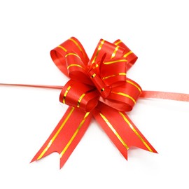 BEADY Handicrafts Ribbon Bowknot Set of 20 for Wrapping and Presents, Lined, Small, Red