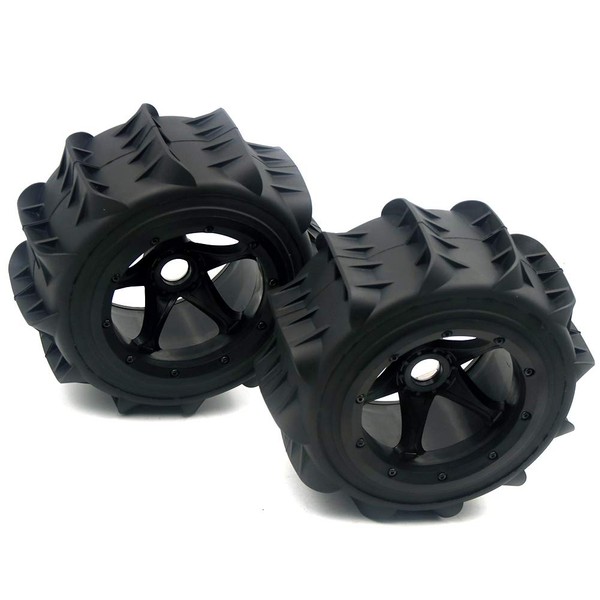 FLMLF Sand Wheel Tire Set (2PCS) for 1/5 BAJA 5B 5T 5SC 190x90mm Hub Adapter Hexagon 24mm RC Wheels