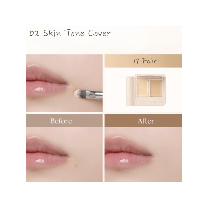 DASIQUE Pro Cover Dual Concealer Palette 2.4g, Color:17 Fair