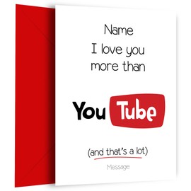 Funny Christmas Card for Daddy - Dad Christmas Cards - I Love You More Than YouTube - Fun card for any father at Xmas