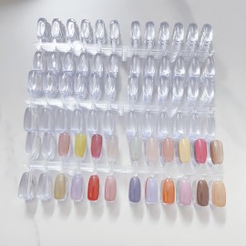 Acycoin2A 360PCS Clear Flat False Nail Tips for Nail Color Display Book Practice False Nail Art Tips for Nail Polish Color Swatches Samples