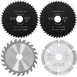 3-3/8 Inch Circular Saw Blade Set 85 MM, 4 Pack Metal Circular Saw Blades, Mini Saw Blades, Diamond Saw Blade, TCT Saw Blade, HSS Saw Blade, Replacement Blades Compatible with Rockwell Versa