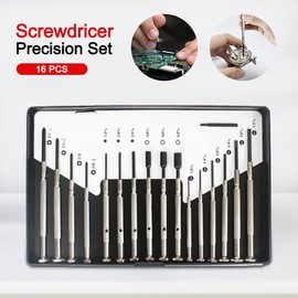 Leona Co 16PCS Mini Precision Screwdriver Set, Small Screwdriver Tool Kit with Different Size Flathead Phillips Hex Socket Head, Ideal For DIY, Watch, Jewelers, Eyeglass, Toys, Computer, Electronic