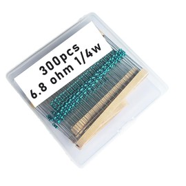 Jiefafa 6.8 1/4W, 6.8R1/4W, 6.8 ohm, 6.8 R 1/4W, 6.8Ωresistor, 6.8 ohm resistor, 6.8 ohm Metal resistor, 6.8 R Metal Film resistors 1/4w(0.25w) 1% tolerance 0.01 MF Metal Film Fixed Resistor 300 pcs