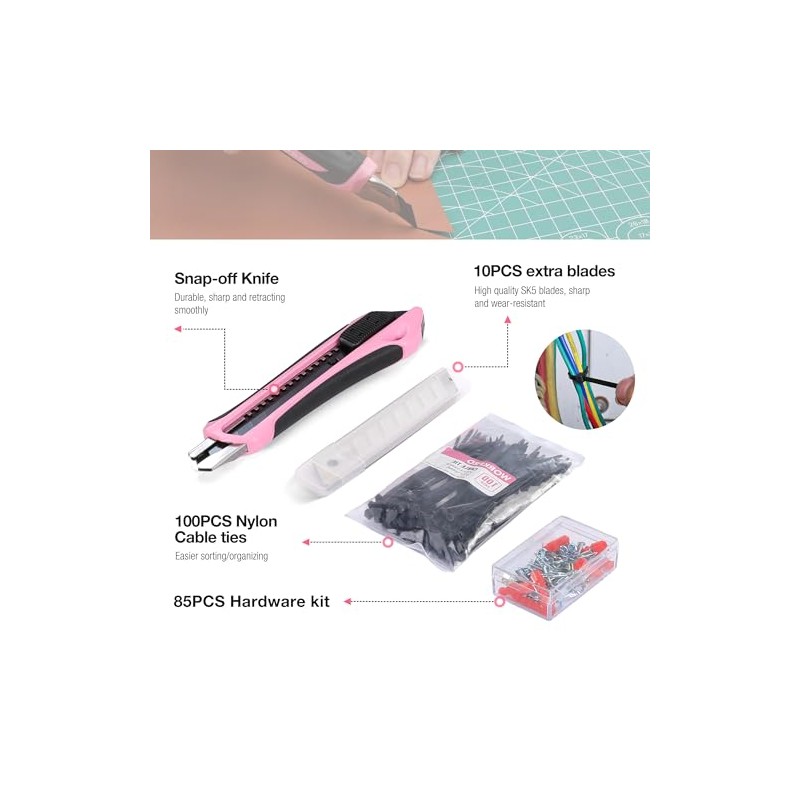 WORKPRO Pink Tool Set, 258 PCS Tool Kit for Women,