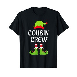 Cousin Crew Elf Christmas Funny Xmas Family Matching Pajamas T-Shirt