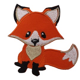Cute Fox Logo Patch Iron On Sew On Embroidered Patch Badge Applique for Clothes Shirts Jeans etc