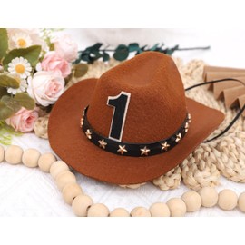 PATRDIO My First Rodeo Birthday Hat - My First Rodeo Birthday Decorations,Western Farm Mini Cowboy Hat,Little Cowboy One Birthday Hat,Western Cowboy Party Photo Props