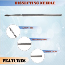 Micro Dissecting Probe with Straight Arrow Point Ends Made of Stainless Steel for Lab Dissections Multipurpose Lab Supplies comes in Sturdy Non-Slip Handle (Arrow Tip Needle - 1 Pcs)