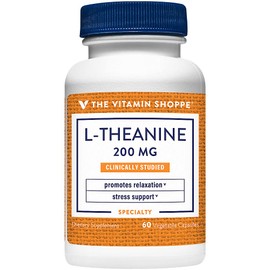 The Vitamin Shoppe L-Theanine 200MG - Calm Focus, Stress Support & Relaxation, Amino Acid from Green Tea (60 Capsules)