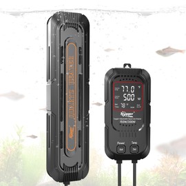 hygger Aquarium Heater Adjustable Power 600W/1200W, Fish Tank Heater with Led Digital Display Controller, Dual Quartz Glass for 500-900L Freshwater Saltwater Tank