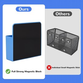 Magnetic Dry Erase Marker Holder, Magnetic Pen Marker Holder for Whiteboard, Fridge, Locker Accessories, School, Office, Home, Magnet Pen Cup,1 Pack, Blue