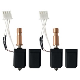 HzdaDeve 2PK 0.4MM Ceramic Hotend for Kobra S1 Combo Hot End Kit Print Head Heat Sink Block Heating Cartridge Thermistor Hardened Steel Nozzle with Extra 2PK Silicone Rod for Anycubic Kobra S1/ACE Pro