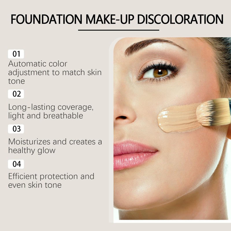 2pcs Colour Changing Foundation, Liquid Foundation, Flawless Colour Changing Foundation,