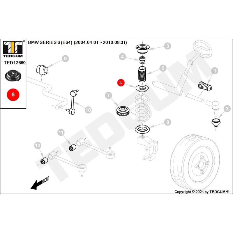 TEDGUM TED12669 FRONT SPRING (UPPER)