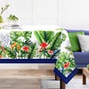 Arquiel Tropical Palm Leaf Tablecloth Waterproof, Summer Floral Bordered Rectangle