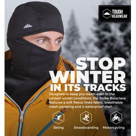 Tough Headwear Balaclava Ski Mask for Men and Women - Winter Shiesty Mask Cover - Cold Weather Full Face Masks - Snow Gear for Skiing, Snowboarding, Running & Motorcycle - Black