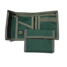 Sprocket Nylon Billfold Wallet with Zippered Pockets (Green)