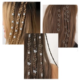 200 Pcs Hair Jewelry for Braids Accessories Loc Jewelry for Hair Dreadlock,Sliver Hair Clips for Women, Hair Accessories for Braids Jewelry Decorations