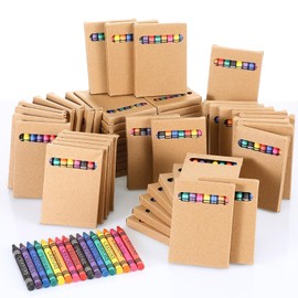 Trandraft 10 Packs Crayons Bulk Christmas 8 Color Crayon Individual Packs Mini Wrapped Wax for Birthday Party Supplies Teachers Classroom