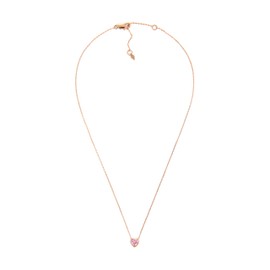 Fossil Women's HAZEL VALENTINE HEART Pink Crystal Pendant Necklace, JOA00838791, Brass, No Gemstone