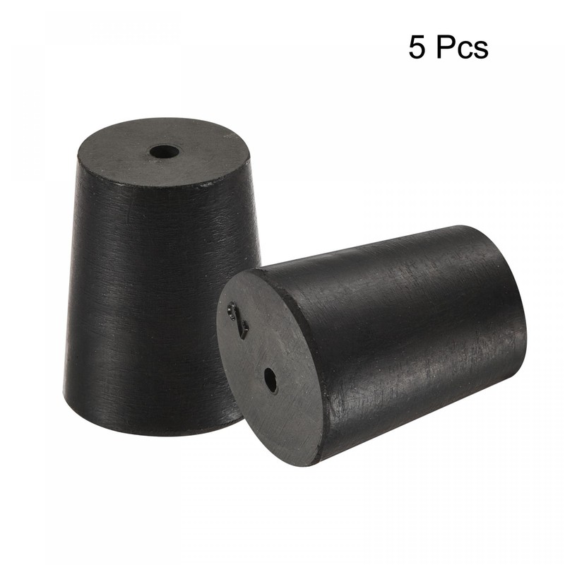sourcing map Pack of 5 Tapered Rubber Caps with Hole