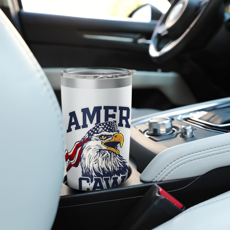 Trendy Ameri Caw American Biker Eagle Stainless Steel Insulated Tumbler