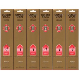 GONESH Incense No.4 Sticks 20 Sticks X 6 Pack (120 Sticks)