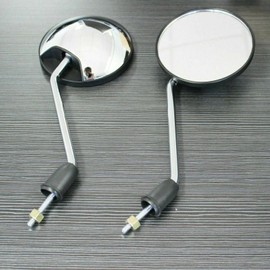 TDR Pair 6mm Thread Rear View Mirrors Motorcycle Scooter E-Bike Chrome Convex Glass Universal Fit Left Right-Side Fairing Hole