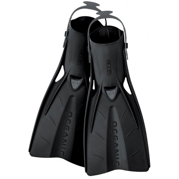 Oceanic Accel Open Heel Fin, Black, Reg 10/12