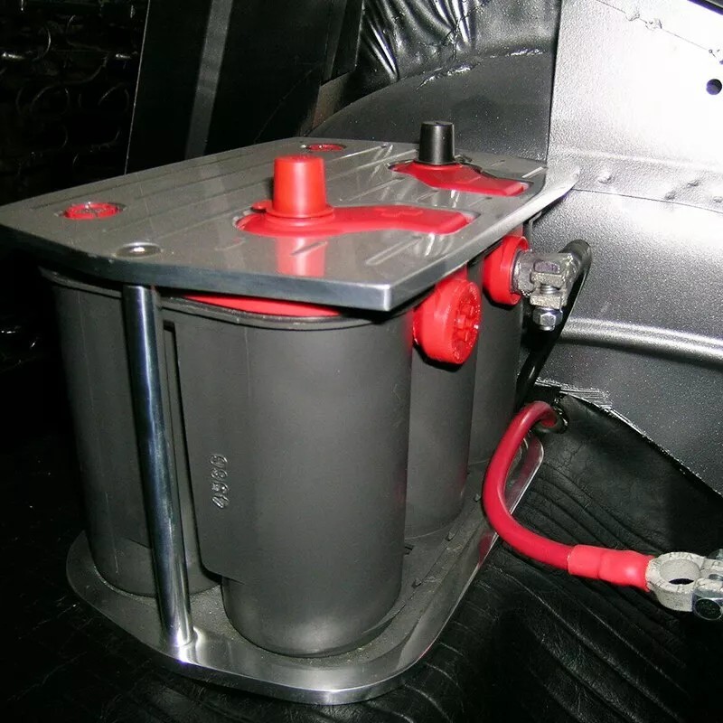 Unbranded Optima Polished Billet Aluminum Battery Relocation, Tray, Hold Down
