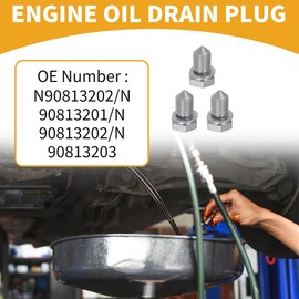 Partuto Oil Drain Plug Pan Thread Repair No.N90813202 - Car Sump Drain Nut Oil Drain Bolt - for A3 2006-2016 Metal Silver Tone - 3 Pcs