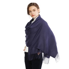 RIIQIICHY Pashmina Scarf Navy Blue Shawls And Wraps For Women Wedding Ladies Scarves For Winter