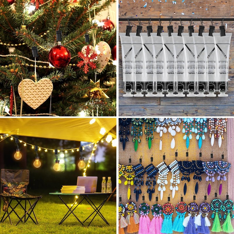 Light Clips Hanging Hooks Clip: 50 Pack Outdoor Hanging Lights