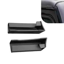 DACIRTY 2 PCS Car Roof Gutter, Anti-Scratch Wear-Resistant Environmentally Friendly Soft Rubber Rain Gutter, Decorative Modification Accessories, Compatible with 2018-2022 Wrangler JK JL Jeep (Black)