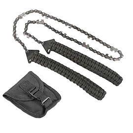 Pocket Chainsaw with Paracord Handle 24inch 11teeth Rope Saw Hand Saw Emergency Outdoor Survival Gear Folding Chain Wire Fast Wood & Tree Cutting Best for Camping Backpacking Hiking Hunting