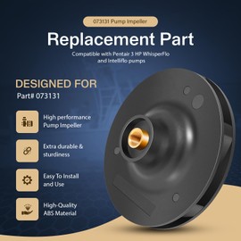 073131 Upgraded Pump Impeller Replacement Fit for Pentair 3 HP WhisperFlo Pump Impeller for Pool and Spa Pump, Black